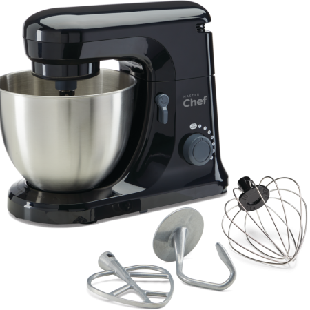 MASTER Chef Bowl-Lift Stand Mixer w/ 7 Speeds, Black, 4.7qt