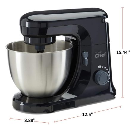 MASTER Chef Bowl-Lift Stand Mixer w/ 7 Speeds, Black, 4.7qt