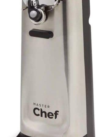 MASTER Chef Tall Electric Stainless Steel Can Opener, Black