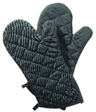 MASTER Chef 2pc Cotton Oven Mitt Set with Hanging Loops, Machine Washable, Black