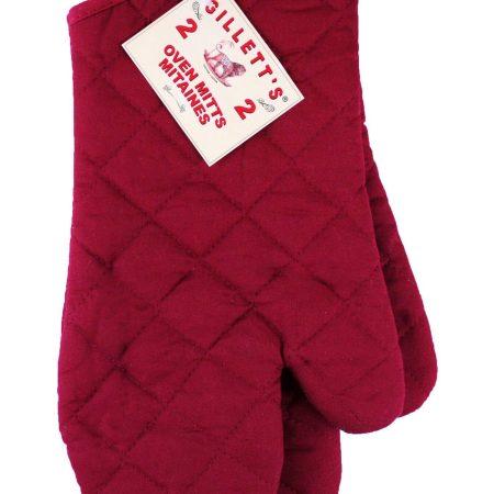 MASTER Chef 2pc Cotton Oven Mitt Set with Hanging Loop, Machine Washable, Red