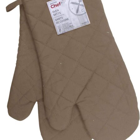 MASTER Chef 2pc Cotton Oven Mitt Set with Hanging Loop, Machine Washable, Red