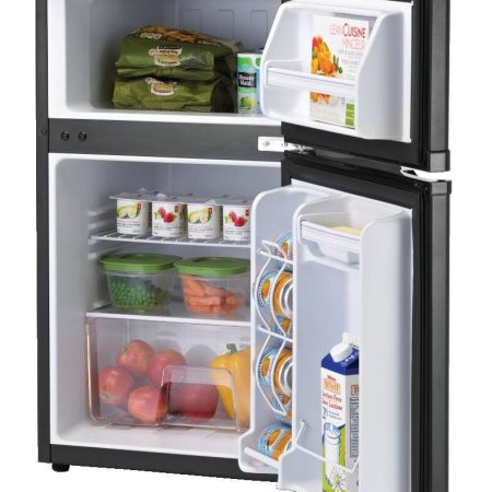 MASTER Chef Energy Star 2-Door Top Freezer & Refrigerator with Reversible Door for Dorms/Bedroom, 3.1-cu.ft., Black