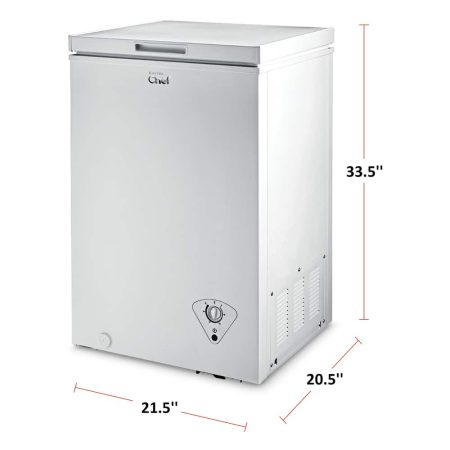 MASTER Chef Energy Star Chest Freezer with Front-Mount Thermostat for Dorms/Bedroom, 3.5-cu.ft., White