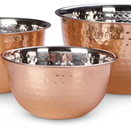 MASTER Chef Copper Plated Mixing Bowls, Assorted Sizes, 3-pk