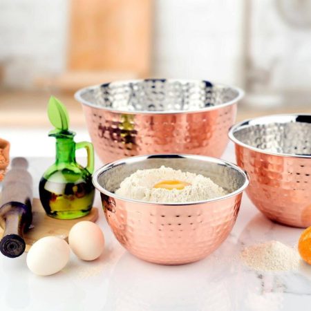 MASTER Chef Copper Plated Mixing Bowls, Assorted Sizes, 3-pk