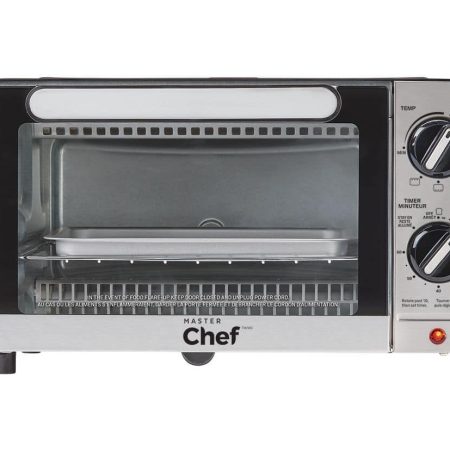 MASTER Chef Toaster Oven w/ 3 Functions, Stainless Steel, 4-Slices