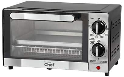 MASTER Chef Toaster Oven w/ 3 Functions, Stainless Steel, 4-Slices