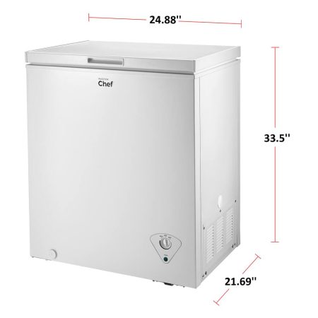 MASTER Chef Energy Star Chest Freezer with Front-Mount Thermostat for Dorms/Bedroom, 5.0-cu.ft., White