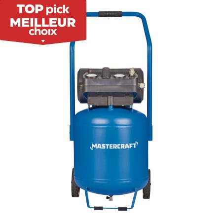 Mastercraft 10-Gallon Oil-Free Portable Horizontal/Vertical Air Compressor, 135 PSI, 1.8HP