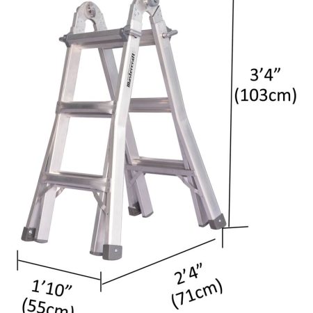 Mastercraft Grade 1A Aluminum Multi-Task Ladder, 13-ft, 300- lb