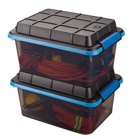 Mastercraft Tinted Transparent Heavy Duty Storage Box with Latched Lid, Assorted Sizes