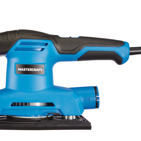 Mastercraft 2.4A Corded Single-Speed Sheet Sander with Dust Canister & Sandpaper, 1/3-in