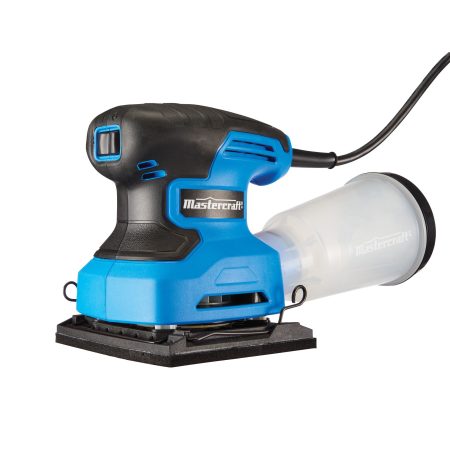 Mastercraft 2.4A Corded Single-Speed Sheet Sander with Dust Canister & Sandpaper, 1/3-in