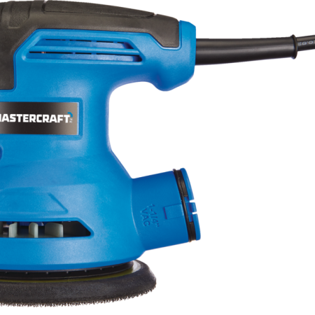 Mastercraft 2.6A Corded Random Orbital Sander with Dust Canister & 80-Grit Discs, 5-in