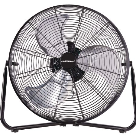 Mastercraft Vertical-Tilt Portable Floor Fan, 3-Speed, Black, 20-in