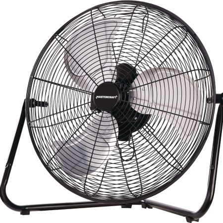 Mastercraft Vertical-Tilt Portable Floor Fan, 3-Speed, Black, 20-in