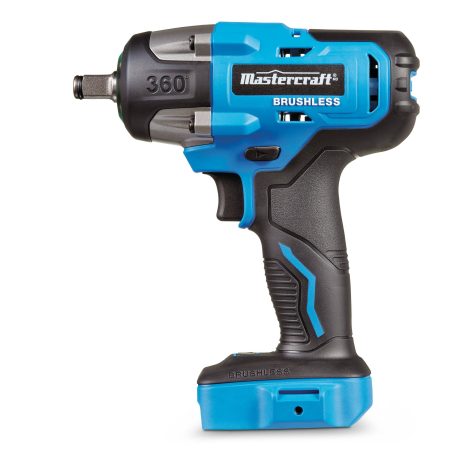 Mastercraft 20V Max Lithium-Ion Brushless Cordless Impact Wrench with PWR POD 2.0 Ah Battery & Charger, 1/2-in