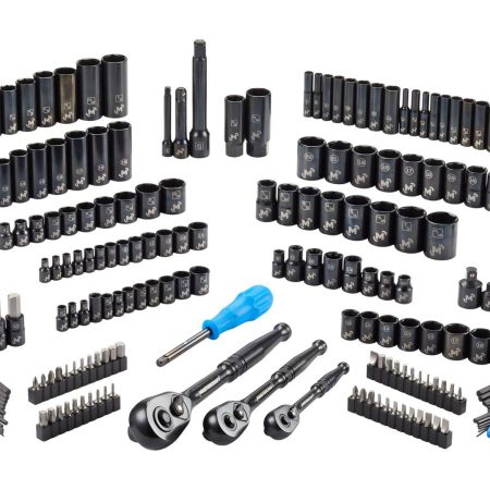 Mastercraft Socket Set, 229-pc, SAE / Metric, CRV, Black Steel Finish