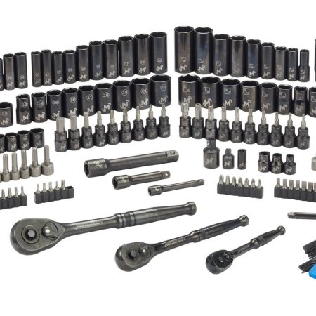 Mastercraft Socket Set, 229-pc, SAE / Metric, CRV, Black Steel Finish