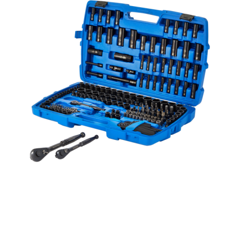 Mastercraft Socket Set, 229-pc, SAE / Metric, CRV, Black Steel Finish