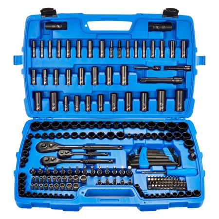 Mastercraft Socket Set, 229-pc, SAE / Metric, CRV, Black Steel Finish