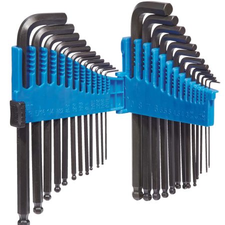 Mastercraft SAE/Metric Extra Long Ball End Hex Key Set/Allen Wrench Set, Rust Resistant, Cr-V Steel, 25-pc