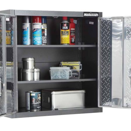 Mastercraft 2-Door Wall Cabinet with 2 Adjustable Shelves, Diamond Series, 28 x 12 x 28-in