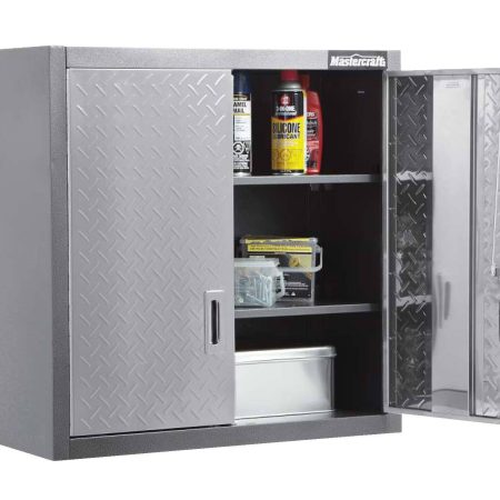 Mastercraft 2-Door Wall Cabinet with 2 Adjustable Shelves, Diamond Series, 28 x 12 x 28-in