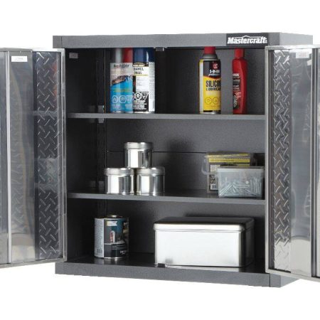 Mastercraft 2-Door Wall Cabinet with 2 Adjustable Shelves, Diamond Series, 28 x 12 x 28-in