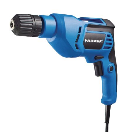 Mastercraft 5A Variable Speed Corded Drill/Driver with Keyless Chuck & Non-Slip Grip, 3/8-in