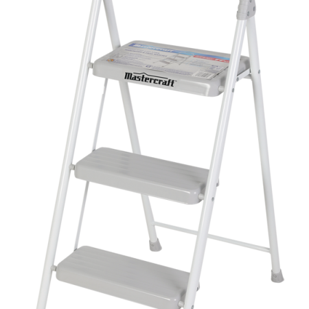 Mastercraft 3-Step Metal Folding Step Stool, 225-lb, 3.2 ft