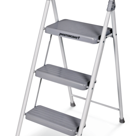 Mastercraft 3-Step Metal Folding Step Stool, 225-lb, 3.2 ft