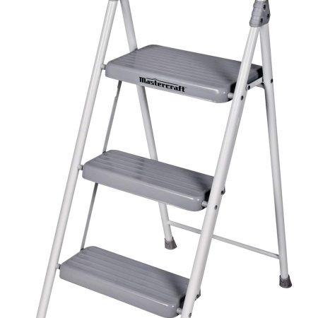 Mastercraft 3-Step Metal Folding Step Stool, 225-lb, 3.2 ft