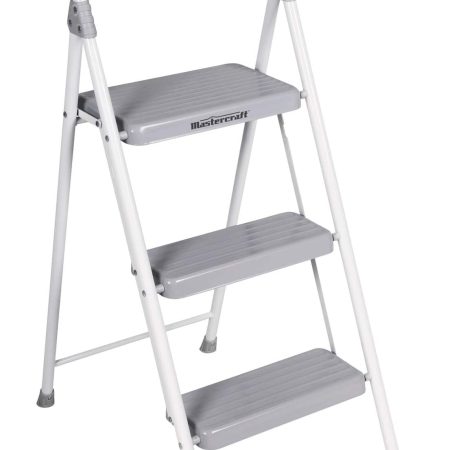 Mastercraft 3-Step Metal Folding Step Stool, 225-lb, 3.2 ft