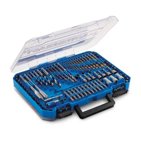 Mastercraft Titanium Drill, Drive & Fastening Bit Set for Wood, Metal, Plastic, Masonry, 350-pc