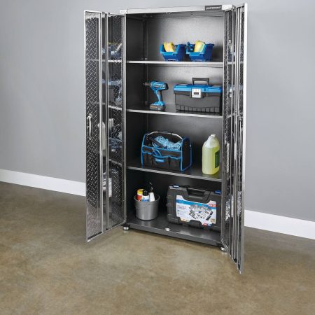 Mastercraft 2-Door Tall Cabinet with 3 Adjustable Shelves, Diamond Series, 36 x 18 x 72-in