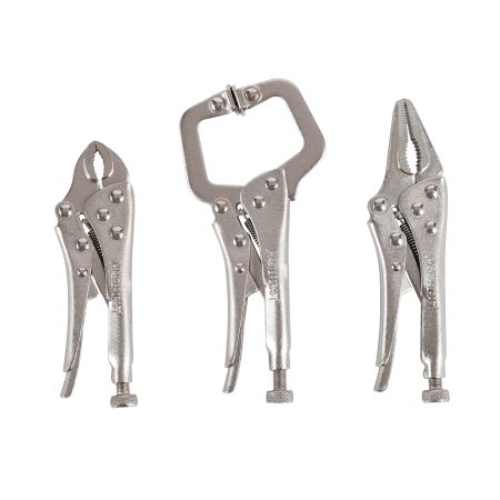 Mastercraft Mini Locking Pliers Set, Rust Protection, Cr-V Steel, 3-pc