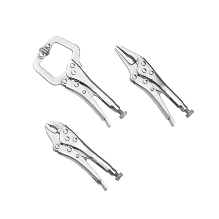 Mastercraft Mini Locking Pliers Set, Rust Protection, Cr-V Steel, 3-pc