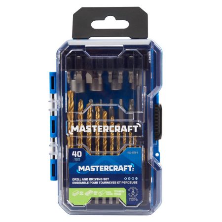 Mastercraft Titanium Drill & Drive Set for Wood, Metal, Plastic, 40-pc