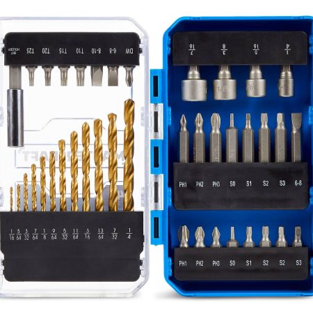 Mastercraft Titanium Drill & Drive Set for Wood, Metal, Plastic, 40-pc