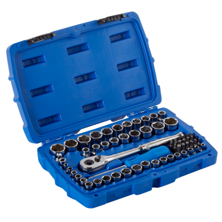 Mastercraft Socket Set 62-pc, SAE / Metric, CRV, Nickel-Chrome Plating