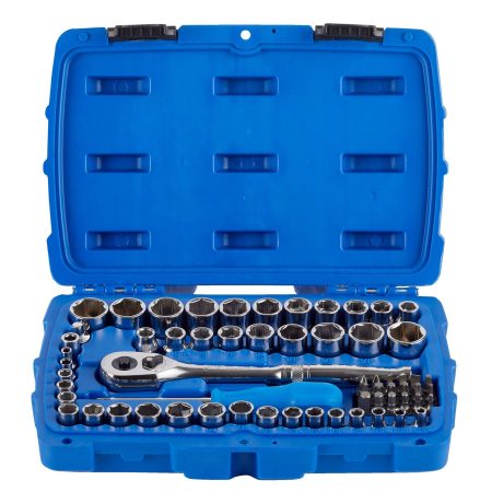 Mastercraft Socket Set 62-pc, SAE / Metric, CRV, Nickel-Chrome Plating