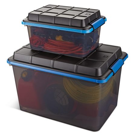 Mastercraft Tinted Transparent Heavy Duty Storage Box with Latched Lid, Assorted Sizes