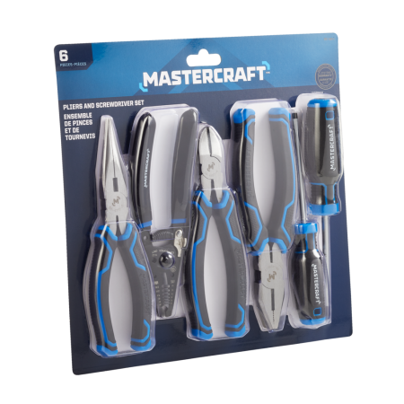 Mastercraft Pliers & Screwdriver Set, Comfort Grip, Rust Resistant, Carbon Steel, 6-pc