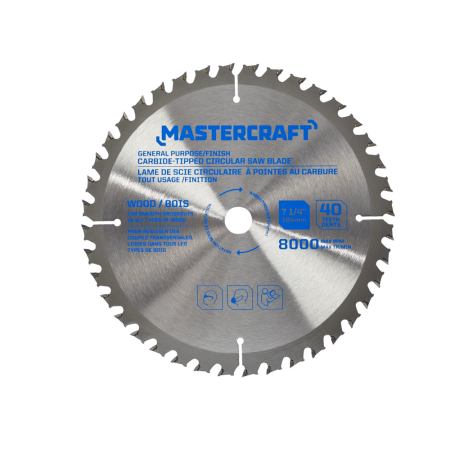 Mastercraft 7-1/4-in 40T Carbide Tipped Circular Saw Blade for Wood