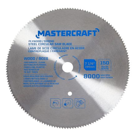 Mastercraft 7-1/4-in 150T Steel Circular Saw Blade for Plywood