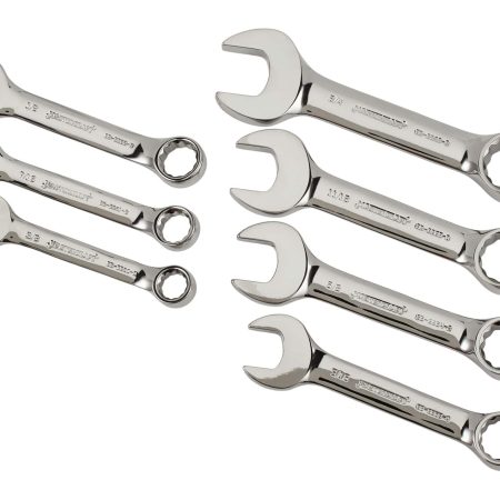 Mastercraft Combination Stubby Wrench Set, SAE, Nickel-Chrome Plating, 7-pc