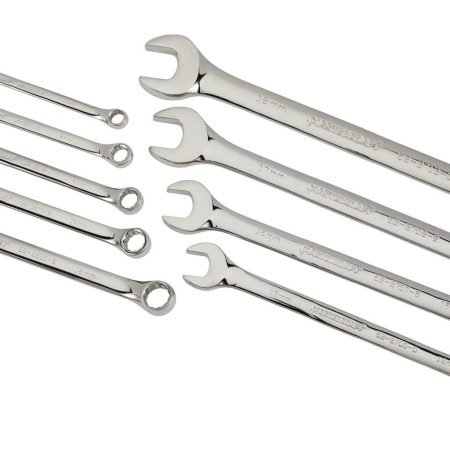 Mastercraft Combination Wrench Set, Metric, Nickel-Chrome Plating, 9-pc