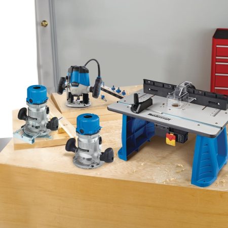 Mastercraft 9.5A 1-3/4 HP Corded Fixed Base Wood Router and Table Set